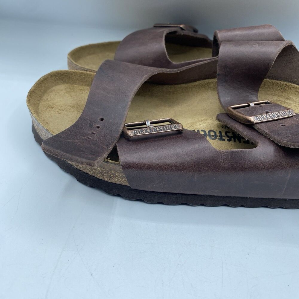 Birkenstock Arizona Sandals US 13 EU 46 Brown Brown Leather Buckle Boho NWOB - Picture 6 of 13